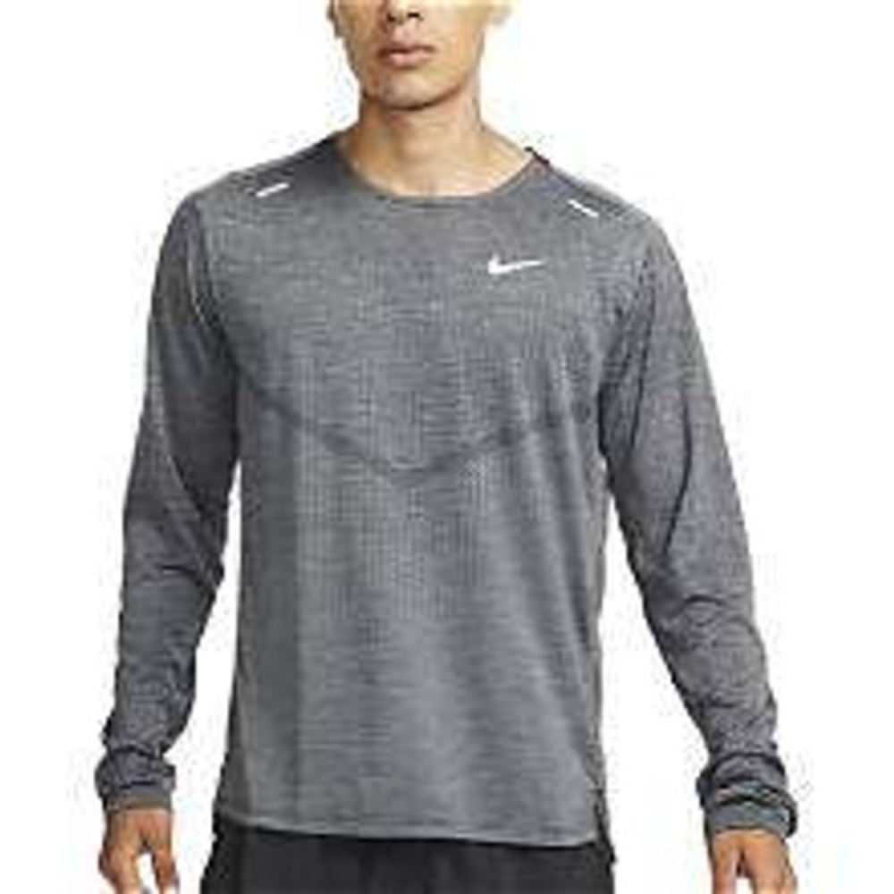 Nike Mens Dri-FIT ADV Running Shirt Size XL Grey Long Sleeve Mesh CZ9048-010